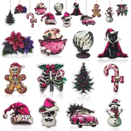 CCINEE 48pcs Nightmare Before Christmas Wood Ornaments for Tree, Christmas Wooden Hanging Tag Decorations for Christmas Home Decor
