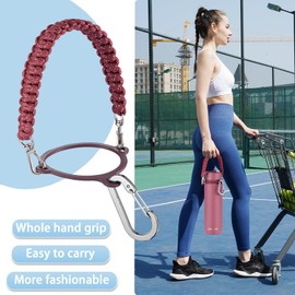 KXIAOCHEN 32 oz Insulated Water Bottle with Paracord Handles & Strap, 2 Lids(Straw Lid&Spout Lid), Stainless Steel Reusable Wide Mouth Metal Water Bottle With Straw, Double Walled,(Bottle-Red32)