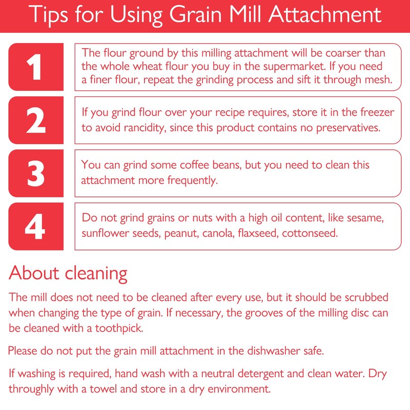 Wiselet Grain Mill Attachment for Kitchenaid Stand Mixer, 12 Gear