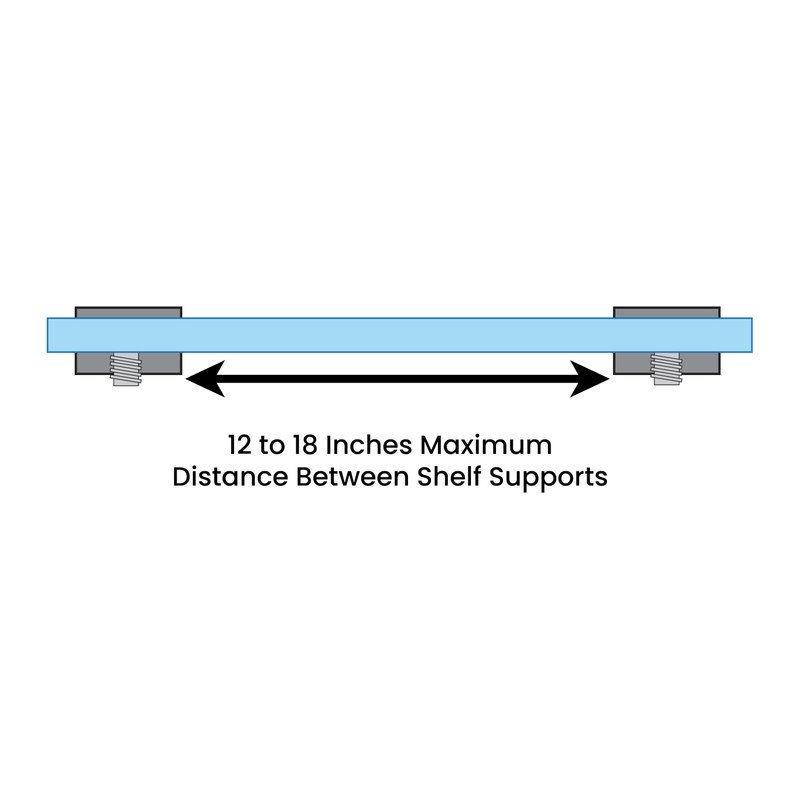 Dulles Glass Floating Shelf Brackets, Rounded Clamps Heavy Duty, Matte