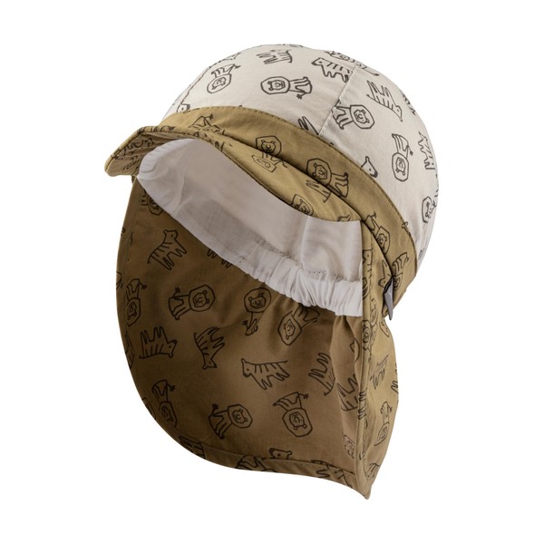 Sterntaler Safaritiere Boys' Cotton Peaked Cap with Neck Protection UV
