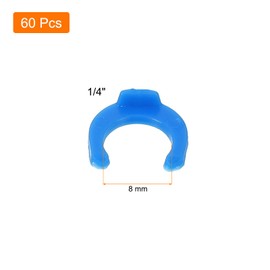sourcing map 60Pcs 1/4 Inch Locking Clip for RO Water Filtration Systems Tube Quick Connect Lock Clamps Fitting Replacement Parts, Blue