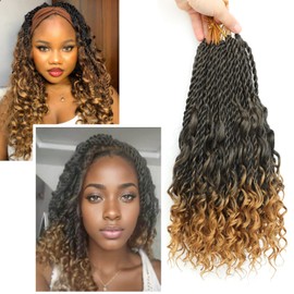 Senegalese Twist Crochet Hair - 8 Packs Boho Island Twist Crochet Hair with Curly Ends 24 Inch Pre Looped Goddess Crochet Twist Hair Extensions for Black Women (24 Inch(8 Packs), 1B/27)