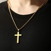 P. BLAKE Stainless Steel Gold Plated Cross Necklace for Men