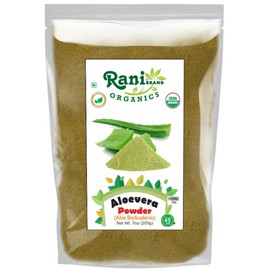 Rani Organic Aloevera Powder (Aloe Barbadensis) 7oz (200g) ~ All Natural | No Color | Gluten Friendly | Vegan | Non-GMO | Kosher | No Salt or fillers | Indian Origin | USDA Organic Certified