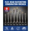 WORKPRO 8-piece Flex-Head Ratcheting Combination Wrench Set, Metric 9-17 mm,