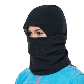 LeafIn Men's Neck Warmer, Thermal Face Mask, For Biking, Cycling, Skiing, Snowboarding, Sports, Hat, Winter, Windproof, One Size Fits Most, Warm, Unisex, Balaclava - Black