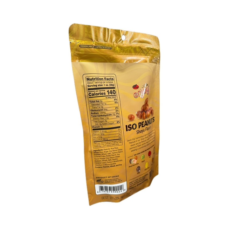 Enjoy Shoyu Iso Peanuts, 8 Ounce