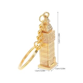 PRETYZOOM 2 Pcs Big Ben Key Chain Charm Key Ring Automatic Pendant British Keychain Backpack Pendant Accessories Key Chain Zinc Alloy Golden