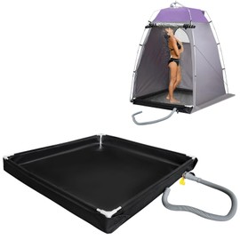 LTTGX Portable Shower Pan, Foldable Camping Shower Base for Outdoor, Beach, Shower Tent, Grass, Indoor