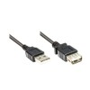Verlängerung USB 2.0 Stecker A an Buchse A, schwarz, 0,6m,