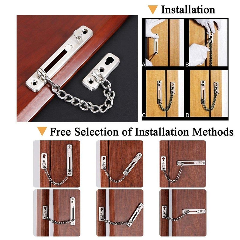 HLOMVE Sliding Chain Door Guard Lock with Security Spring Anti-Theft