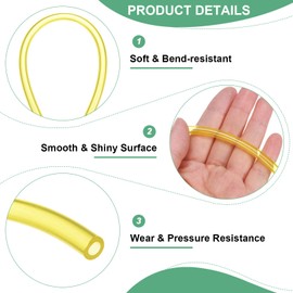 M METERXITY Tubing Carburetor Fuel Vent Line, 3.0mm(0.12") ID 6mm(0.24") OD 1.5m(5') Long Polyurethane Gas Oil Tube for ATV/Go Kart/Dirt Bike, Universal Petrol Pipe Replacement [Yellow]