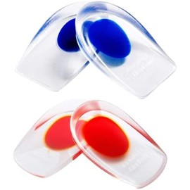 1 Par Plantillas Ortopédica Taloneras Espolón Calcaneo Espolón del Talón y Dolor de Aquiles. Copas de Gel para el Talón y Cojines de Apoyo Absorbente muy Comodos (Rojo)