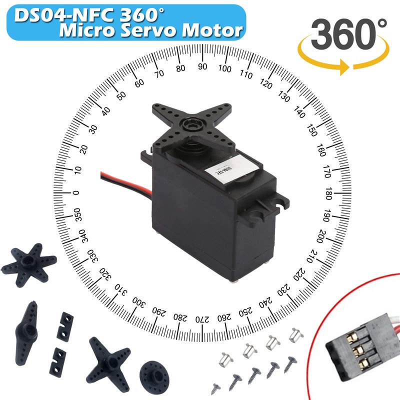 Geekstory DS04-NFC 360 Degree Continuous Rotation Micro Servo Motor+3CH Digital