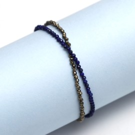 GemInspire Prosperity Bracelet- Combination of Pyrite and Lapis Lazuli Healing Energies 925 Sterling Silver Bracelet for Women Adjustable Bracelet Gift For New Years