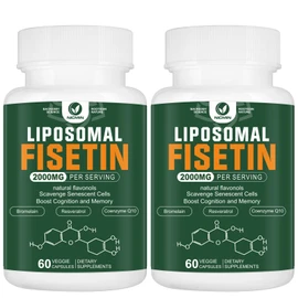 Liposomal Fisetin Supplement, 2000MG, 98% Pure Fisetin Polyphenols Antioxidants, with Quercetin, TMG and Resveratrol, for Healthy Aging, Cognitive Support, 120 Capsules