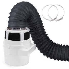 NOORNY 【Upgraded】 3 in 1 Indoor Dryer Vent Kit Lint Trap for Electric Clothes Dryers - with 4-Inch by 5-Feet Double Layer Black Proflex Duct