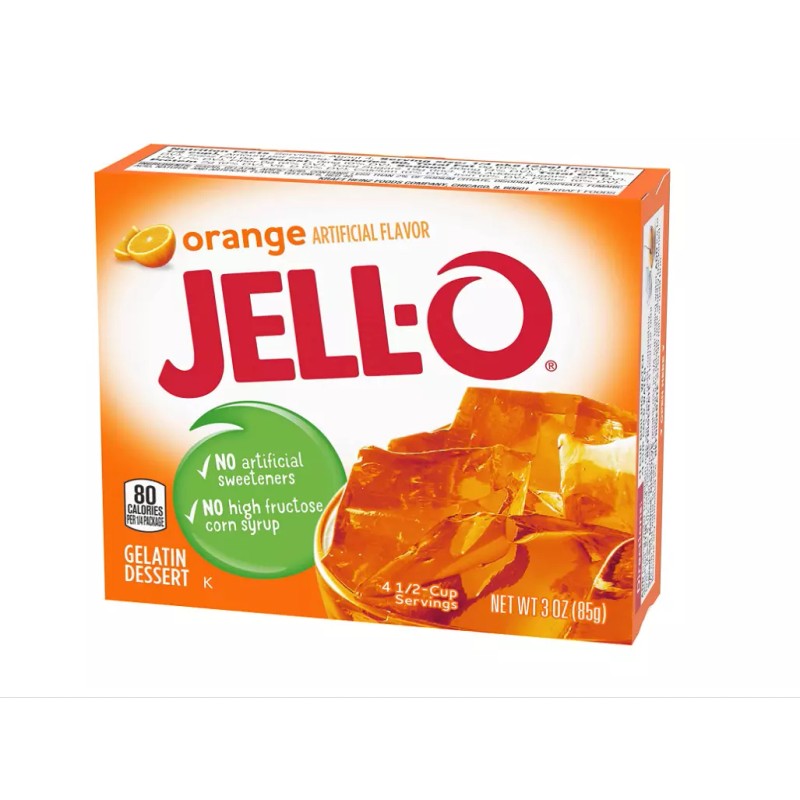 Jell-O Orange Gelatin Dessert Mix, 3 oz Box
