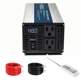 WZRELB 500W Pure Sine Wave Inverter 12V DC to 110V 120V AC Power Converter with LED Display, Remote Controller, Off-Grid Power Inverter 1000W Surge for Home, RV, Truck, Camping