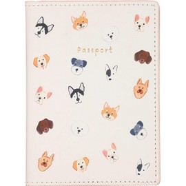 Eccolo Passport Cover Case - Premium Faux Leather, Dogs Design, 5.5x4 inches, Lightweight Travel Essential with Boarding Pass Holder Flap - Chic & Stylish Gift for Travelers