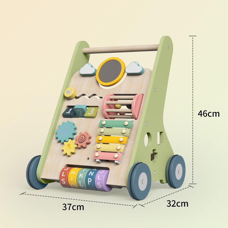 Bautia Wooden Baby Walker, Montessori Walker for Babies 6-12 Months,