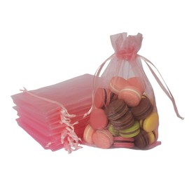 Organza Gift Wrap Bags Pack of 50 Drawstring 5x7 inch Blush Pink for Baby Shower,Party Favors,Birthday,Wedding,Bridal Shower,Christmas,Sheer Fabric Clear Mesh Goody Sachet for Jewelry,Candy,Toiletry