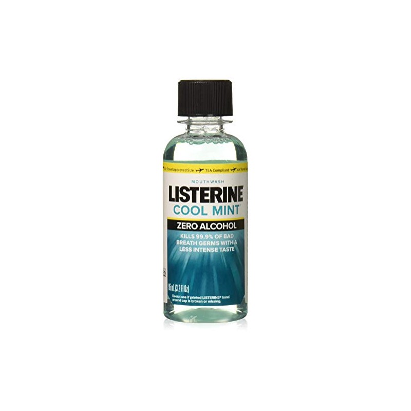 Listerine Cool Mint Zero Alcohol Mouthwash, 3.2 oz (Pack of