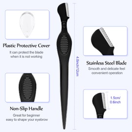 Mudder 21 Pcs Eyebrow Razor Eyebrow Shaver Facial Razor Multipurpose Face Trimmers with Precision Cover for Women Makeup Care Tools(Black)