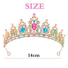 MEZHEN Kristallkrone Tiara Krone Damen Strass Krone Mädchen Braut Haarschmuck Diadem Hochzeit Kopfschmuck Farbe Geburtstags Bankett Brautschmuck