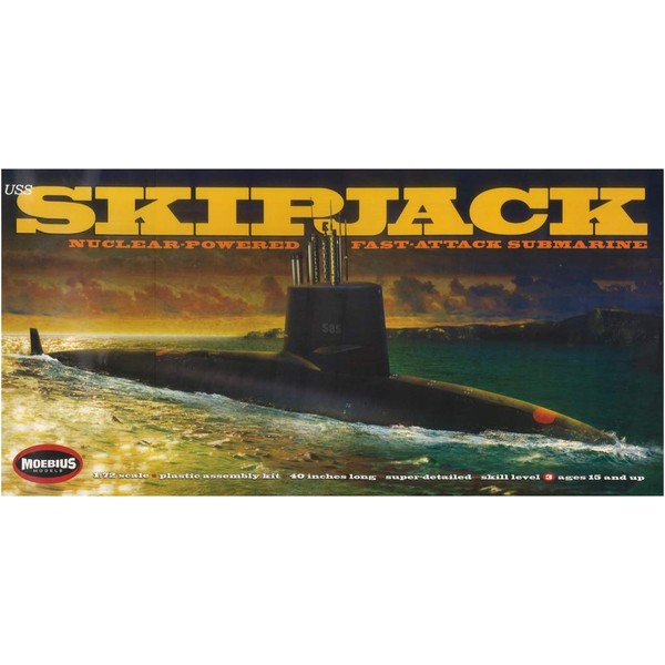 USS Skipjack Submarine 1/72 Moebius Over 40 inches Long