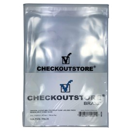 (200) CheckOutStore Crystal Clear Golden Age Comic Book Bags (Resealable Flap/Thick)