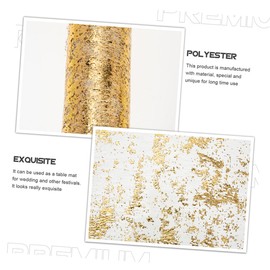COLLBATH 2pcs Decorative Tulle Tablecloths Sheer Long Table Runners for Wedding Party and DIY Decor Gold and Silver for Dining Tables and Events