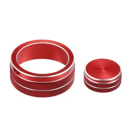 X AUTOHAUX Car Center Console Multimedia Control Button Cover for Infiniti Q50 QX50 Q60 Red (Set of 2)