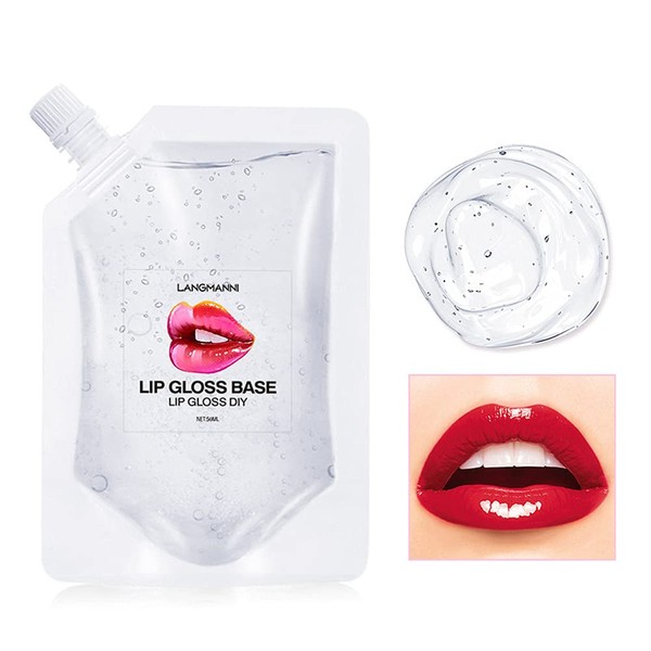 50ml Transparent Clear Moisturising DIY Lip Gloss Base Lip Balm Material Gel, Organic Lipctisk Lip Glow Lip Glaze Base for Plumper Lip Formation
