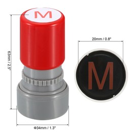 PATIKIL Letter Stamps Self Inking, 2 Pack Character M Alphabet Teacher Stamp Initial Stamp Mini Ink Stamp for Class Notebook Scrapbooking DIY Craft, Red Ink