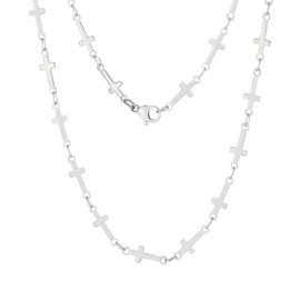 Caimeytie Women's Stainless Steel Chain Necklace, Cross Pendant Necklace, Women's Gift, Mother's Day Gift, stainless steel, No gemstone