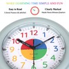 CLXEAST 8.5 Inch Learning Clocks for Kids,Night Light Table/Desk Clock,