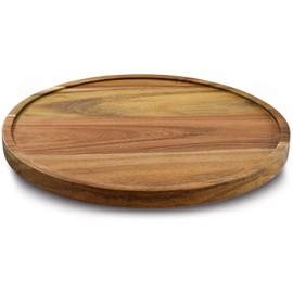 9" Acacia Wood Lazy Susan Organizer Kitchen Turntable for Cabinet Pantry Table Organization