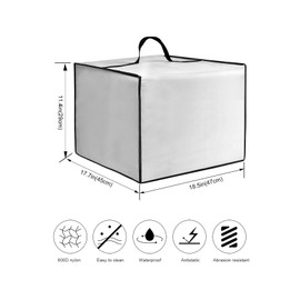 Deep Fryer Cover Heavy Duty Waterproof Heat Resistant Nylon Cover Case for Hamilton Beach Electric/for Elite Gourmet EDF-401T Electric/for Chefman 4.5 Liter Deep Fryer (Silver)