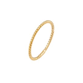 Elli Premium Twisted Basic Minimal Look Ring 375 Yellow Gold, Paper, None