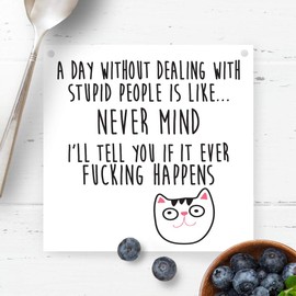 Dorothy Spring A Day Without Dealing With Stupid People Is Like Never Mind Sarcastic Small Gift For Friend, Office, Metal Sign & Plaque Size 4x4 inch