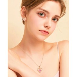 capirosa Fine Jewelry Forever Love Heart Birthstone Pendant Necklaces for Wom...