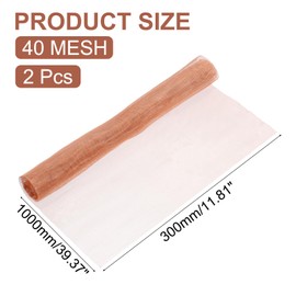 uxcell 2 Pack Copper Mesh, 40" x 12" 40 Mesh Pure Copper Wire Mesh Dense Filter Screen Mesh for Hole Blocking Gardening Sealing Distilling
