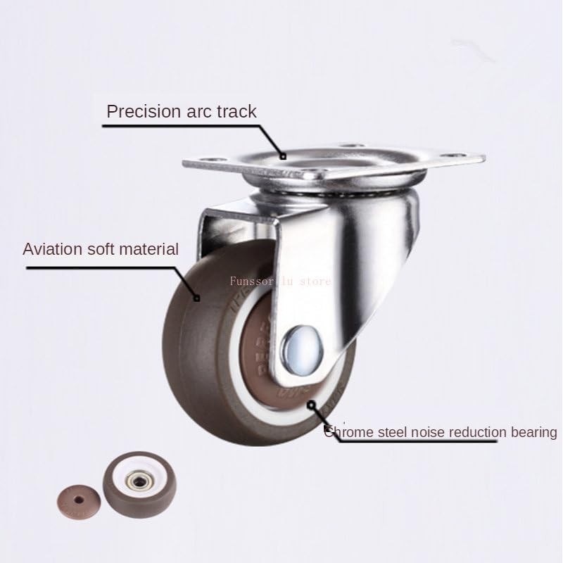 1/1.25/1.5/2 Inch Furniture Casters Wheels Rubber Swivel Castor Trolley Caster