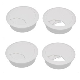sourcingmap 50mm(2 inch) Desk Grommet, 4Pcs White Cable Hole Cover, computer Desk Grommet Cable Wire Code Tidies for Home Office Table Surface Port Hole Covers