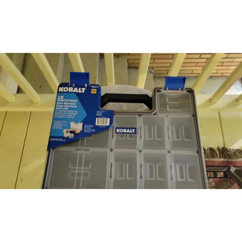 Kobalt 10‑Compartment Large Plastic Small Parts Organizer – Brand New