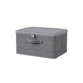 ACESOME Storage Box With Combination Lock, Collapsible Storage Box with Lid, Cationic Fabric Closet Storage Box, Wardrobe Storage for Clothes, Jeans,T-shirts, Quilts, Sweater (30 x 20 x 14 cm)