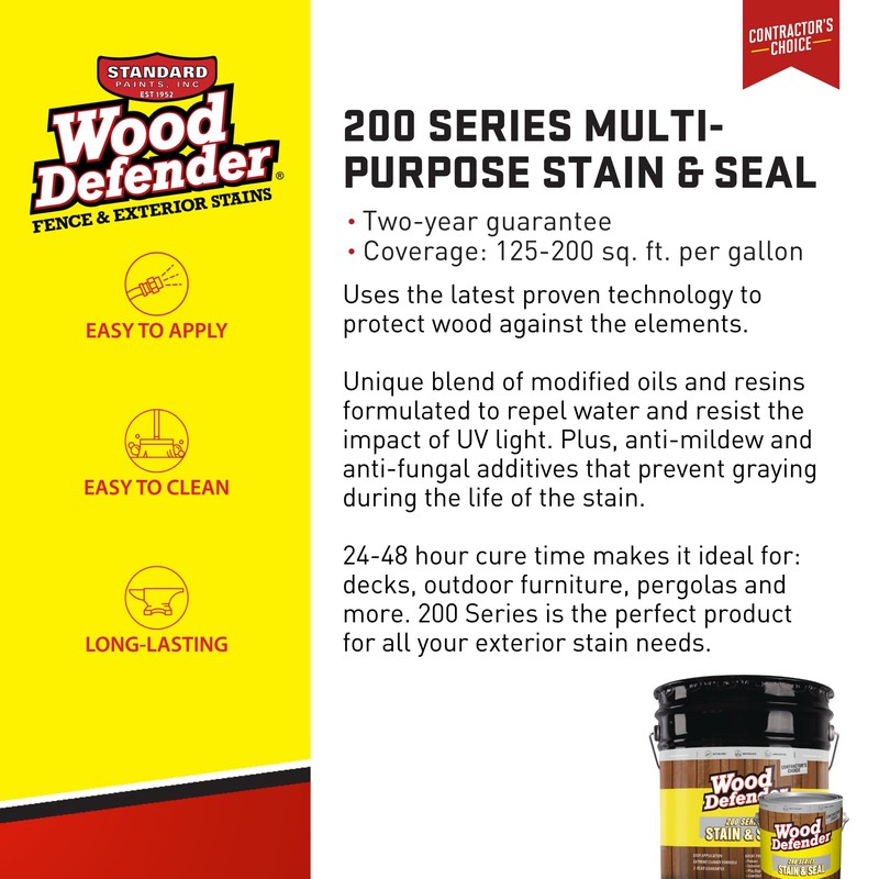Wood Defender 200 Series Leatherwood Transparent Stain & Sealer Gallon