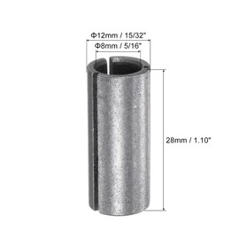 sourcing map Router Collet Chuck Driver Adapter 12mm (15/32") to 8mm(5/16") Spring Steel CNC Engraving Bit Router Converter for Woodworking Engraving Machine Tool